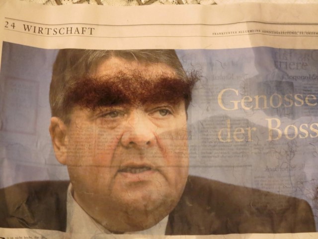 public-pubic series "002""Hair on you"Sigmar Gabriel,Politik,Satire,Kunst by Raphael Egel
